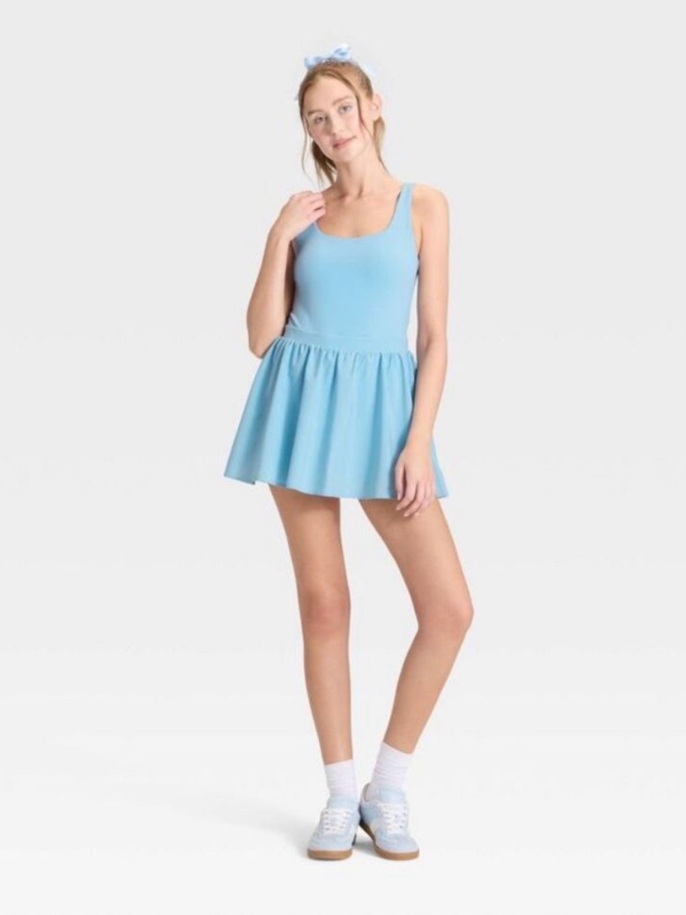 JoyLab Women's Game Day Active Dress Light Blue Built in Shorts NWT